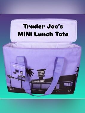 🌺NEW! Trader Joe's Mini Insulated Lunch Tote in Lavender - Spring 2025